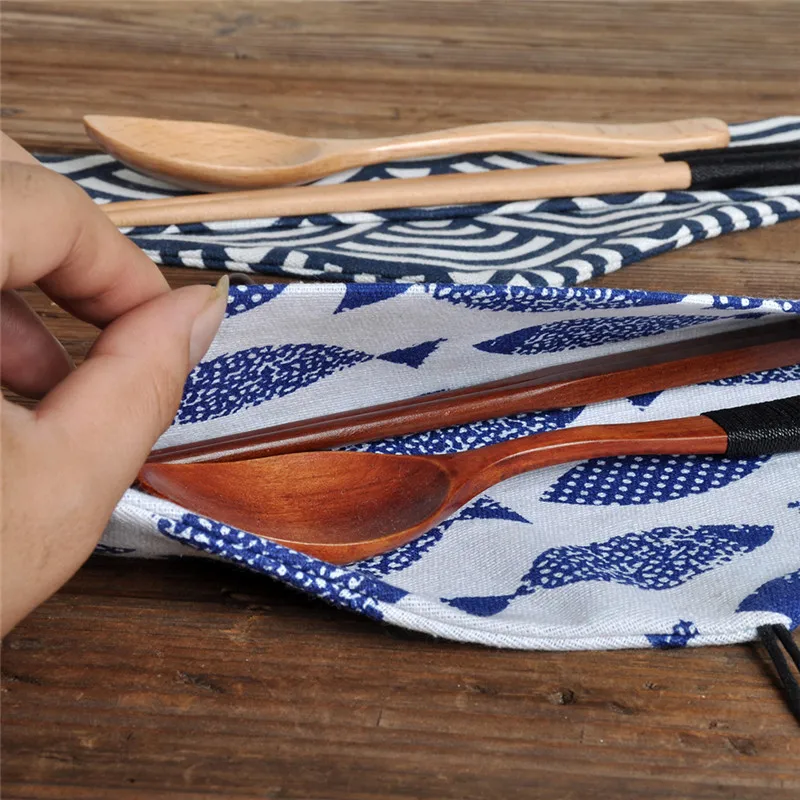 

1PCS Outdoor Tool Portable Tableware Bag Chopsticks Spoon Bag Cloth and Wind Cutlery Storage Bag Cutlery Bag Chopsticks Set