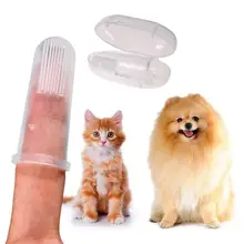 Pet Dog Cat Silicone Finger Toothbrush Oral Dental Brush Cleaning Teeth Care Tool Tartar Teeth Cleaner Kitten Toothbrush New