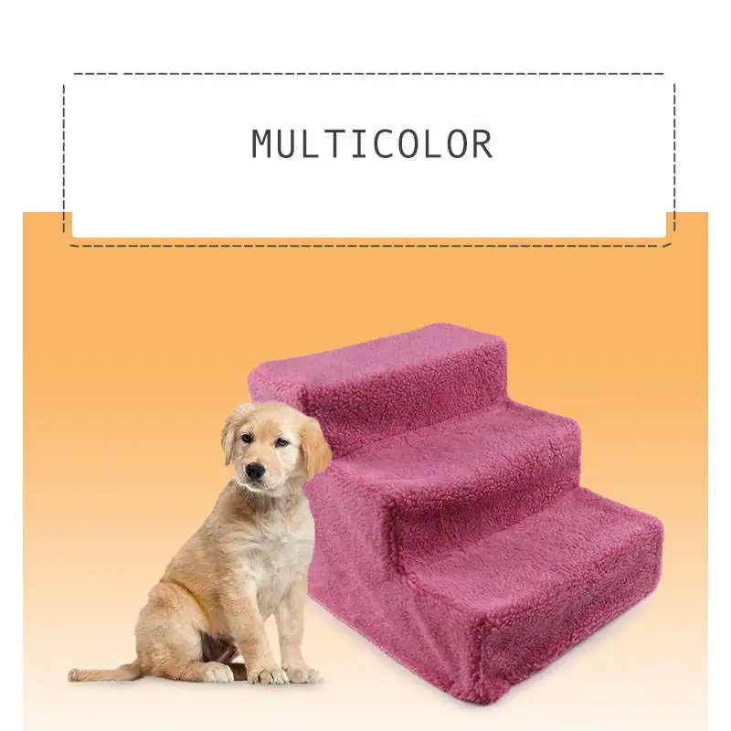 

3 Steps Foldable Pet Stairs Detachable Pet Bed Training Stairs Dog Indoor Ramp Ladder for Small Dogs Puppy Cat Bed Cushion Mat