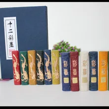 12 шт./компл. китайской тушью stick Краски Hukaiwen каллиграфия Кисточки Inker Дракон Дизайн акварель Краски ing питания