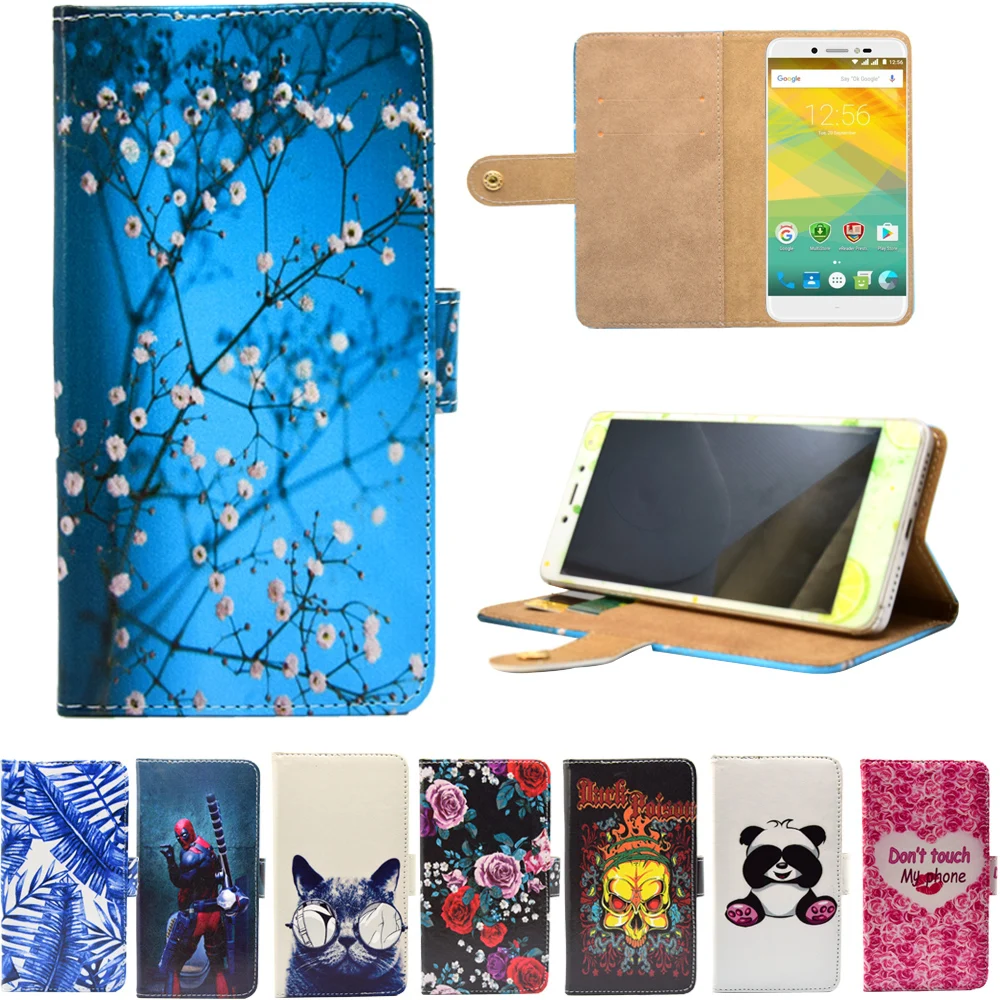 

New arrival PU Leather Phone Cases Cartoon Flip Wallet Stand Cover Case for Prestigio Grace Z5 Muze A7 Muze F3