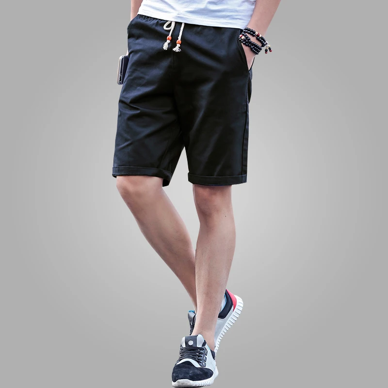 Shorts Men 2018 Summer Fashion Mens Shorts Casual Black Cotton Slim Bermuda Masculina Beach Shorts Joggers Trousers Solid Color