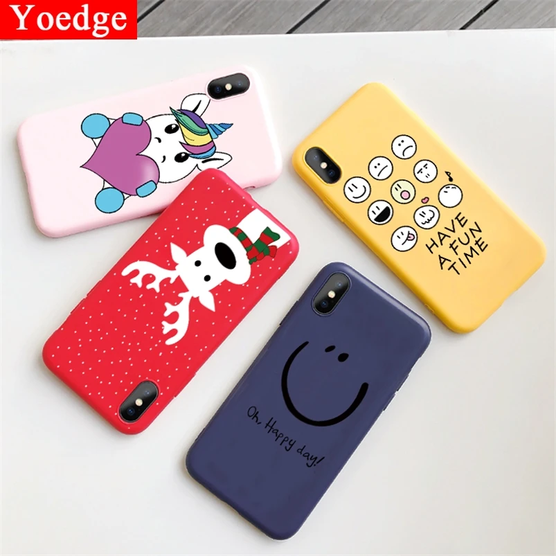 

Colorful Soft Matte Phone Cases For iPhone7 8 6 6S Plus 10 X XR XS Max Animals Cute TPU Silicone Back Cover For iPhone 7 X Case