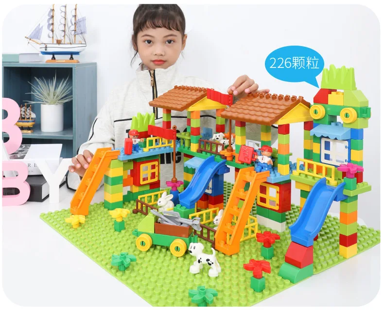 Продажа 113 238 шт мраморный набор строительных блоков ABS парк развлечений лабиринт Развивающие игрушки для детей совместимы с городскими кирпичами