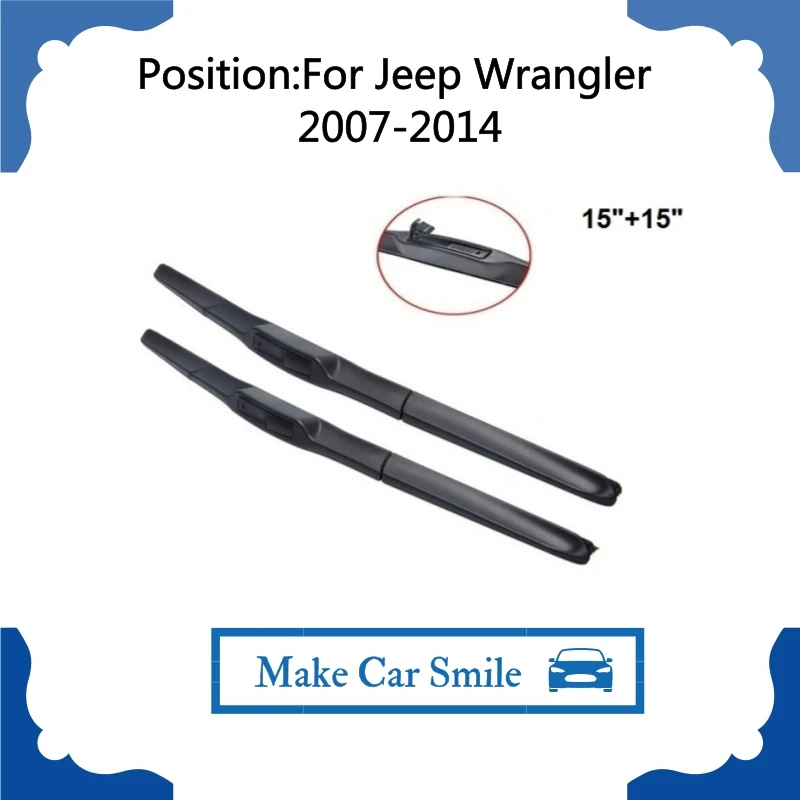 For Jeep Wrangler 2007 2014 15"+15" Wipers Blade Accessories For Auto
