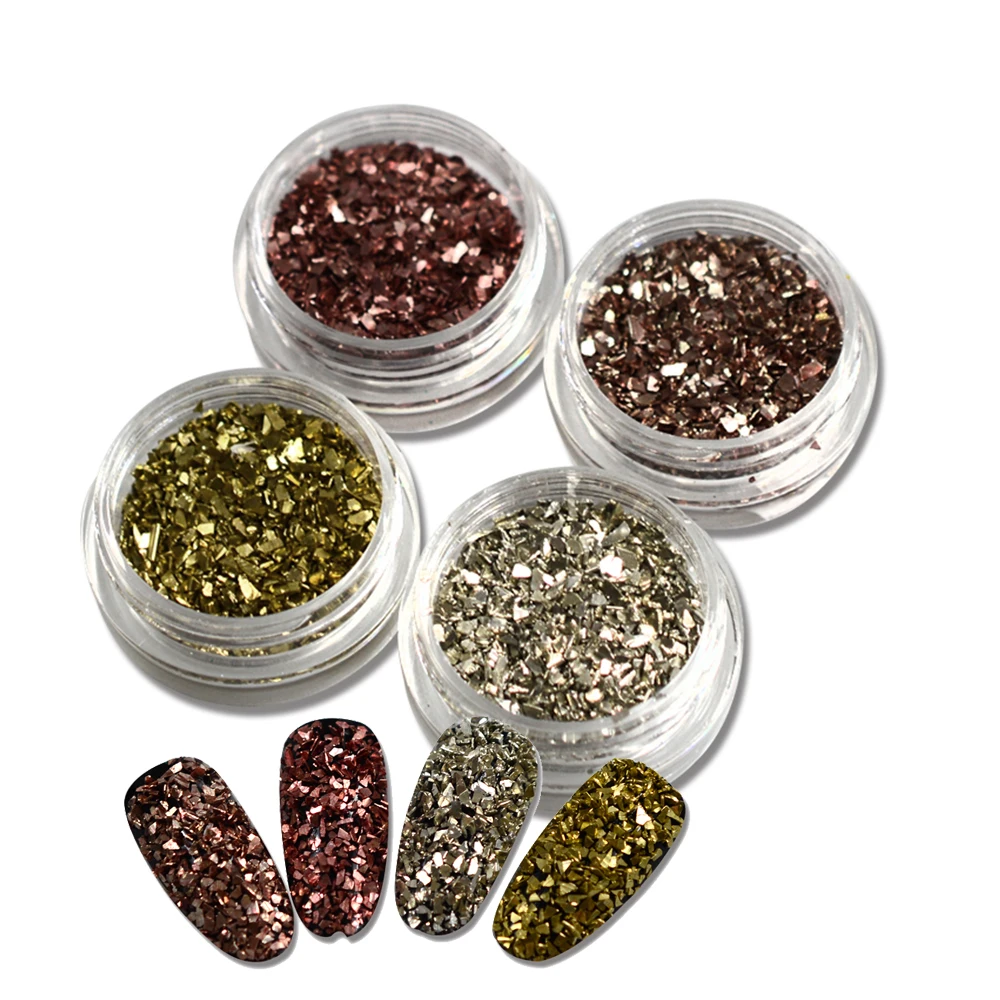 1g/bottle Nail Art Crushed Glass Powder Decoration Broken Nail