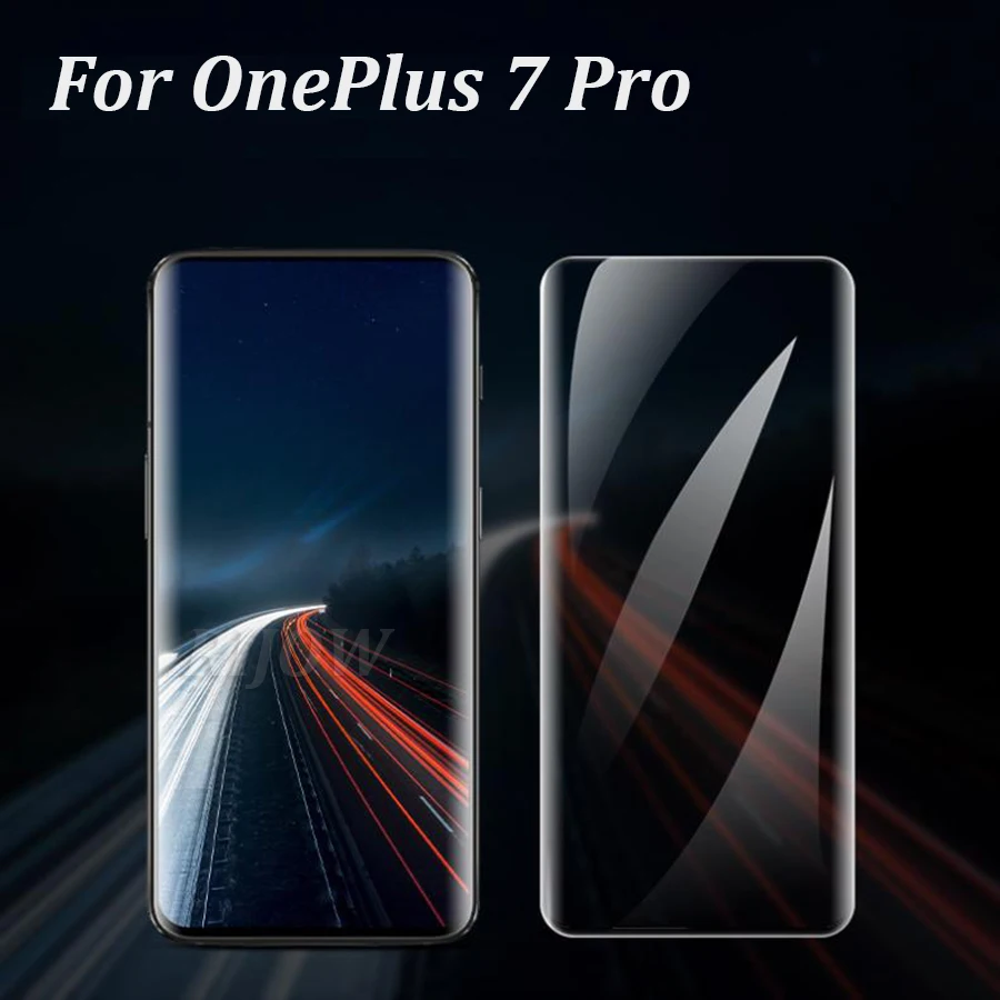 Ультрафиолетовый жидкий полный клей из закаленного стекла для OnePlus 7 Pro, чехол, защитная пленка для экрана One Plus 7 Pro OnePlus 7, стеклянная пленка 7т