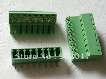 

60 pcs Pitch 3.81mm Angle 8pin/way Screw Terminal Block Connector Green Color Pluggable Type with angle pin
