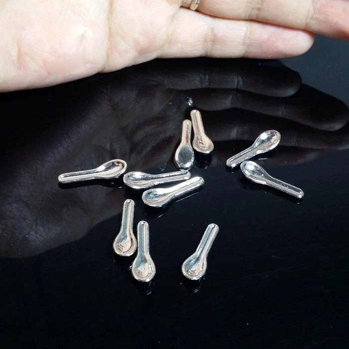 G07-X142 children baby gift Toy 1:12 Dollhouse mini Furniture Miniature rement Doll accessories colorful Silver spoon 10pcs/set
