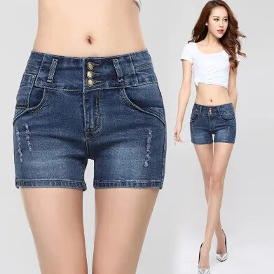 Большие размеры винтажные летние высокая талия укороченные джинсы повседневные женские джинсовые шорты feminino женские сексуальные Жан