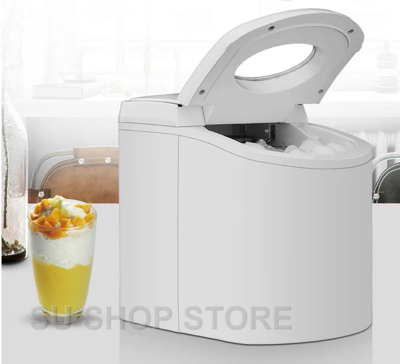 Commercial Automatic Ice Maker Electric Bullet Round Block Ice Cube Making Machine 15kg/24H Small Bar Coffee Teamilk Shop
