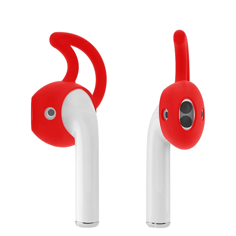 Мягкие силиконовые крючки для ушей держатель для Apple AirPods спортивные аксессуары XJ66 - Цвет: 1 pair Red