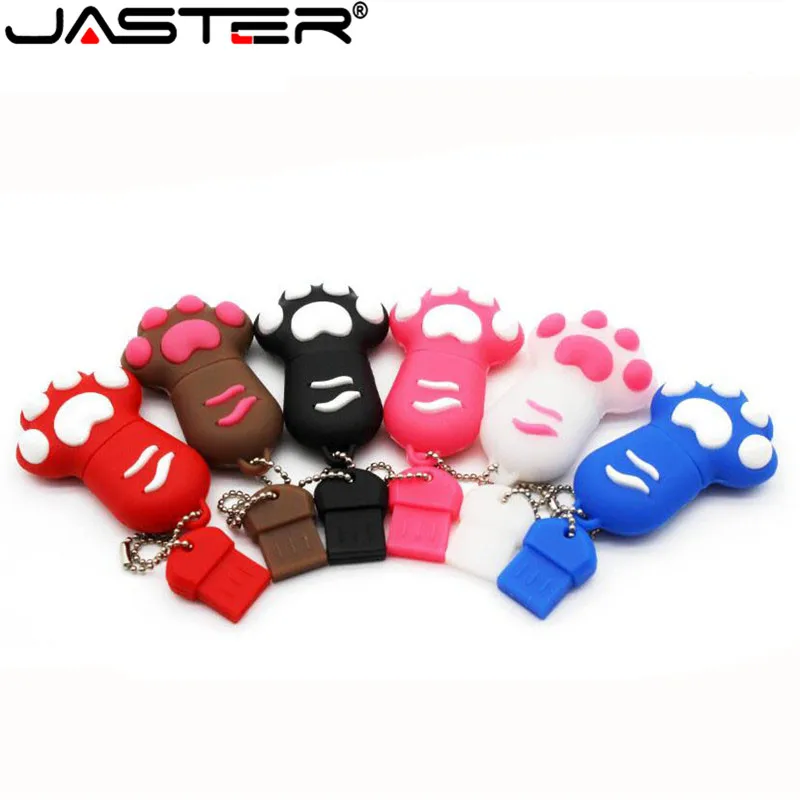 

JASTER The new cute Cat paw USB flash drive USB 2.0 Pen Drive minions Memory stick pendrive 4GB 8GB 16GB 32GB 64GB gift