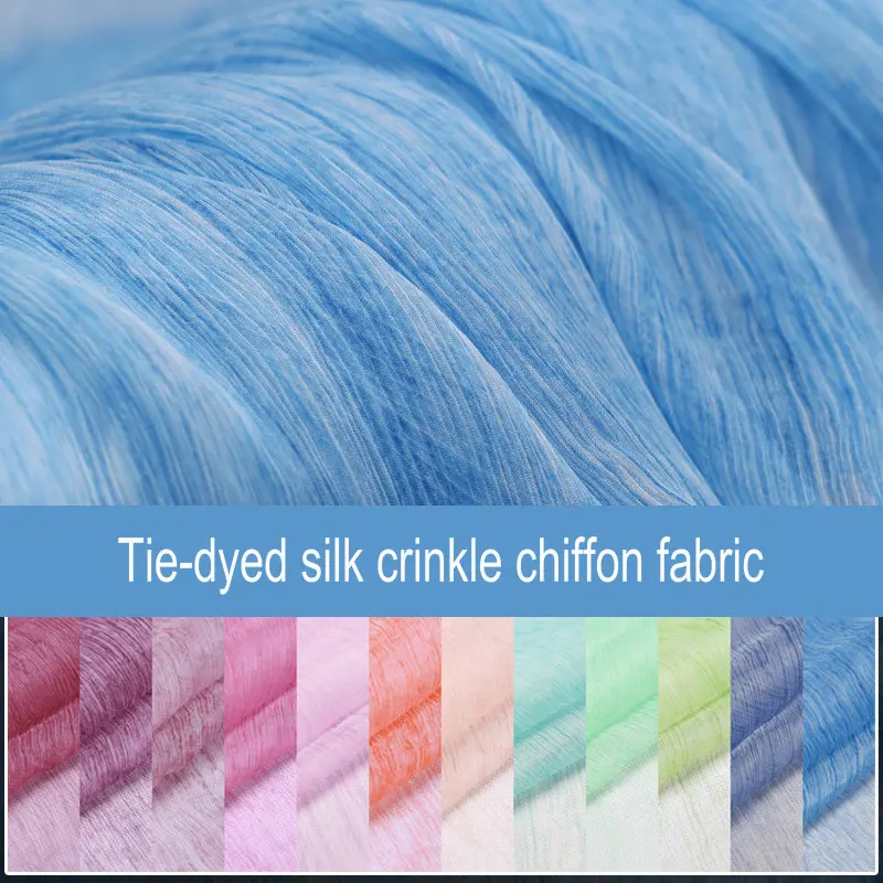 Многоцветный галстук-окрашенный шелк crinkle шифон fabirc HLC137