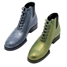 Новые модные популярные кожа коровы ручной Мужские ботинки кружевные зимние сапоги martin обувь Лидер продаж