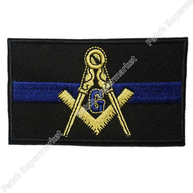 MASONIC FLAG EMBROIDERED PATCH iron-on FREEMASON SQUARE COMPASS
