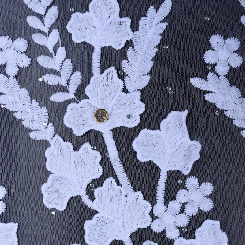 Новейшая аппликация молочный шелк Африканский кружевной материал качественная французская кружевная ткань нигерийский Тюль кружевная ткань для свадебного платья A1598