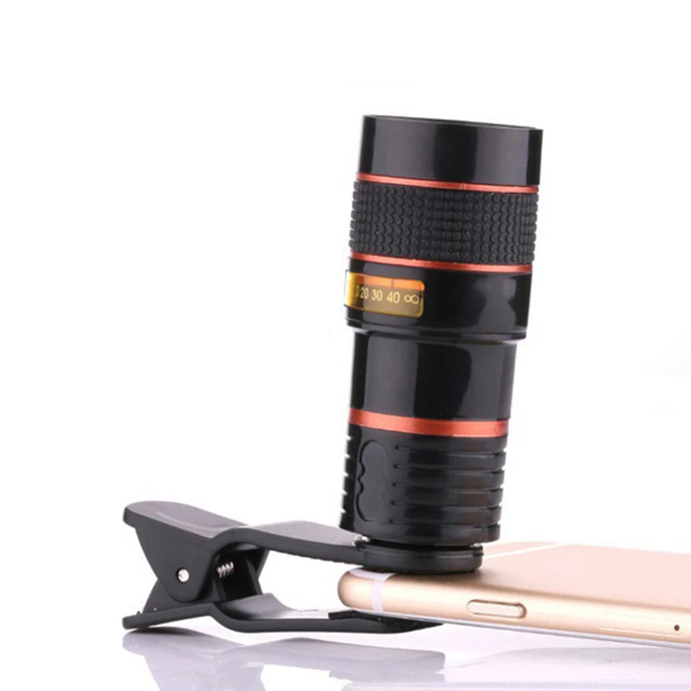 

8x 12x Mobile Phone Lens Clip Optical Zoom Telescope Lens HD Smartphone Camera Lens for iPhone X Xs MAX XR 8 for Samsung S8 S9