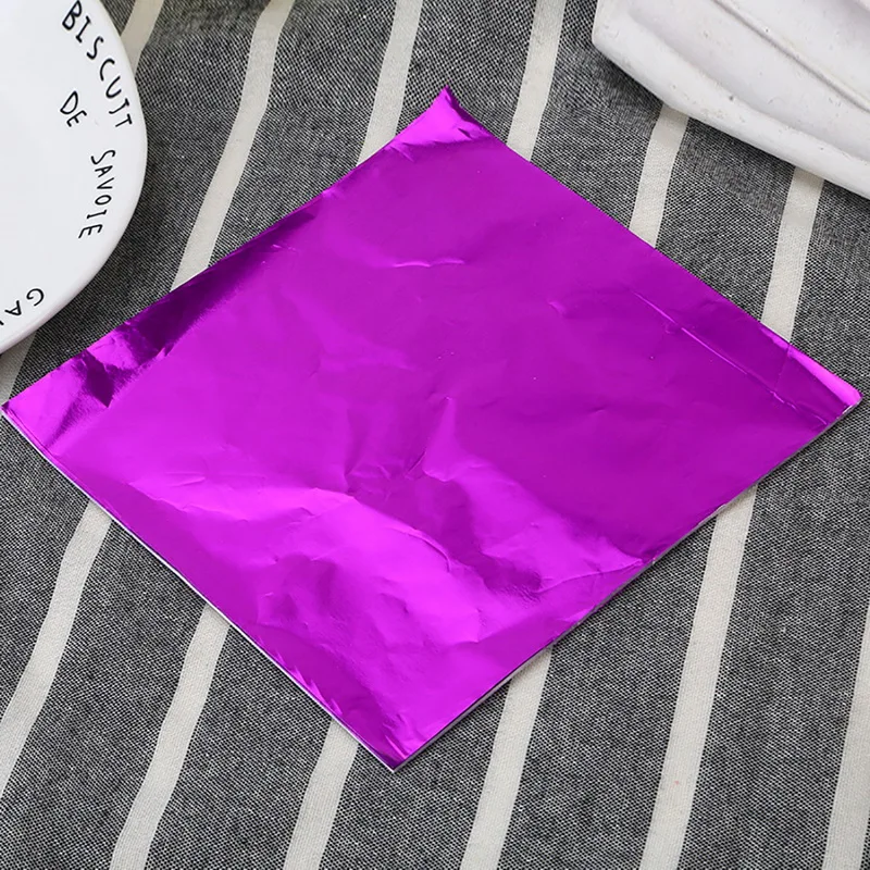 100 шт. 8x8 см DIY Алюминиевая фольга для еды шоколадная конфета упаковка 10 видов