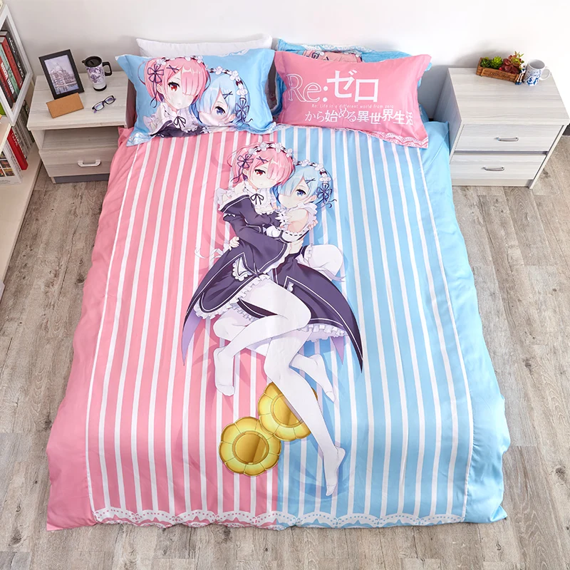 Аниме мультфильм Re: Zero kara Hajimeru Isekai Seikatsu пододеяльник комплект постельного белья с