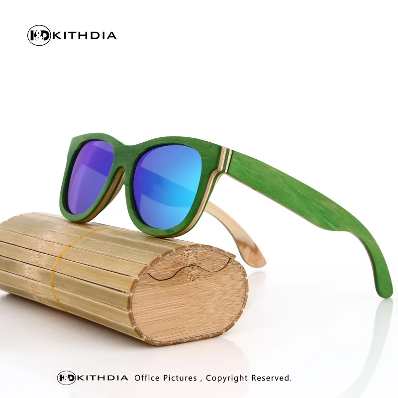 EZREAL брендовые Дизайнерские деревянные солнцезащитные очки, новые мужские Поляризованные синие деревянные солнцезащитные очки для скейтборда с оригинальной коробкой, Ретро винтажные очки - Цвет линз: 7