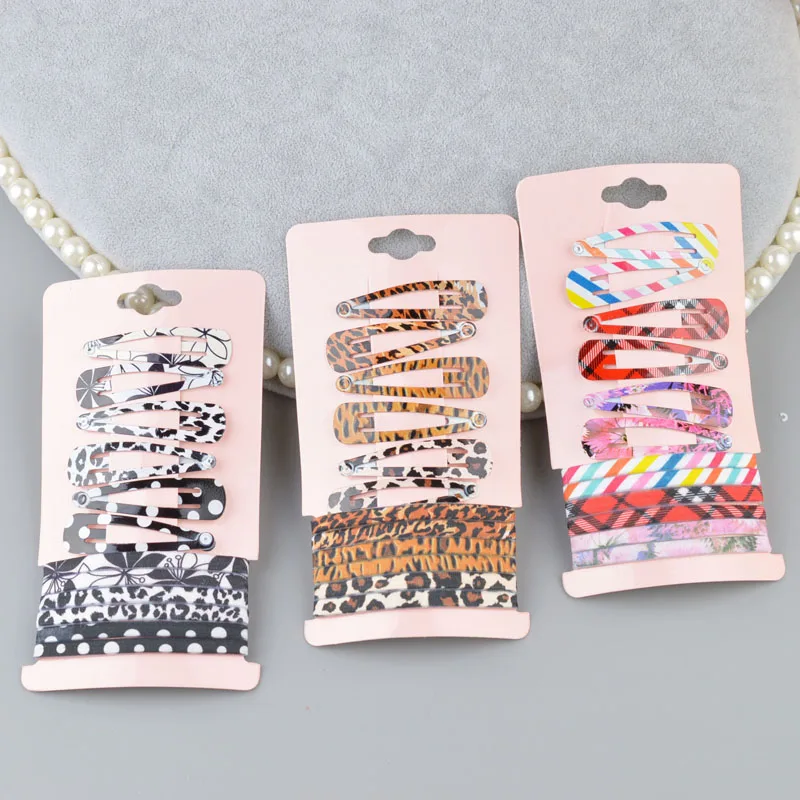 

1 set lot New Cute Cartoon Metal Printing Colour Baby BB Clips Girls Hairpins Hair Clip Kids Headwear Children Elastic Rope