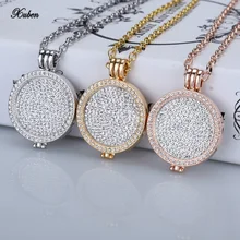 New 35mm coin holder necklace pendant fit my 33mm coins white crystal Christmas woman gift fashion jewelry locket long chain