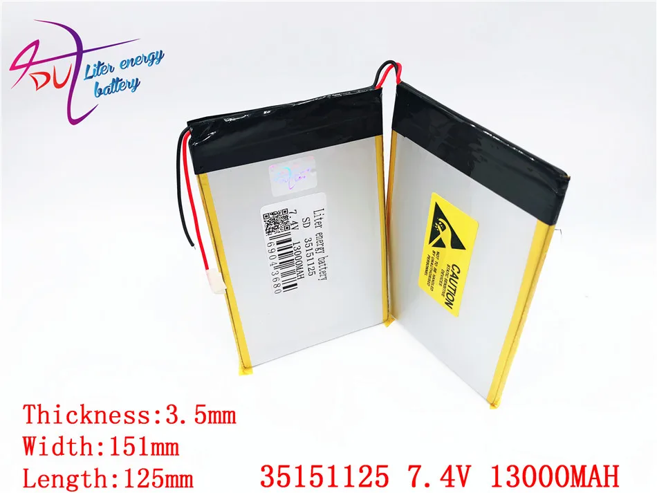 7,4 V 13000 mAh Аккумуляторы для планшетов DIY U30GT, U30GT1, U30GT2 двойной четыре ядра, планшет, компьютер, батарея 33161125 Размеры: 3,5*151*125 мм