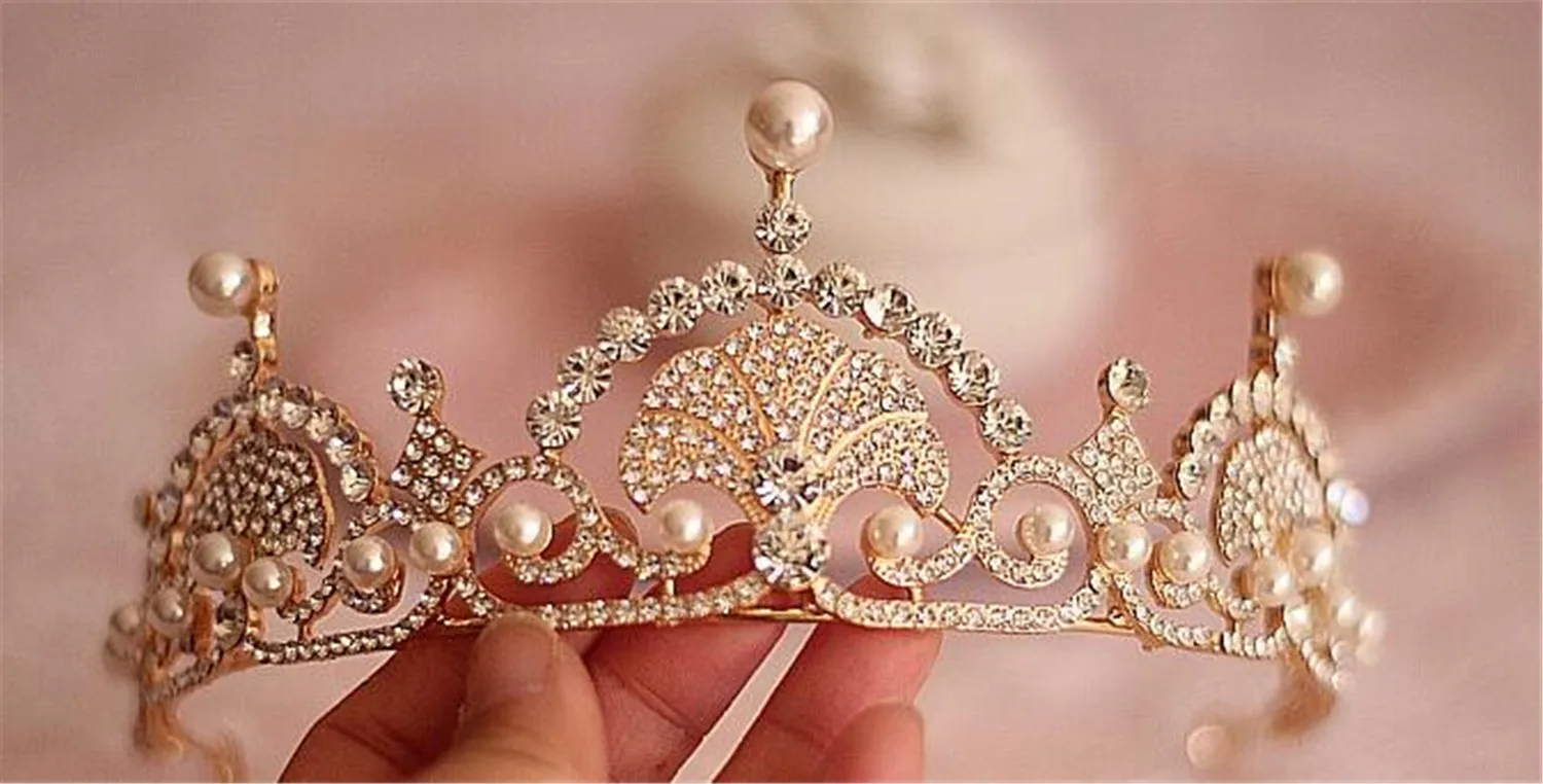 Кейт и Вильям Королевский горный хрусталь кристалл свадебная корона для волос, диадема украшения для волос Корона свадебные жемчужные аксессуары для волос повязка на голову для невесты