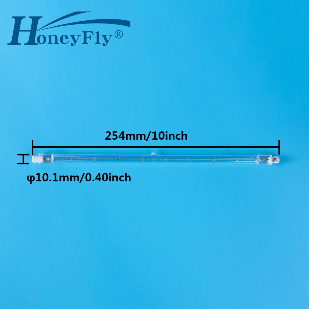 HoneyFly 5 шт 254 мм галогенные лампы J254 220 V/110 V R7S 1000W 1500W двойные нити прожекторы кварцевые трубки