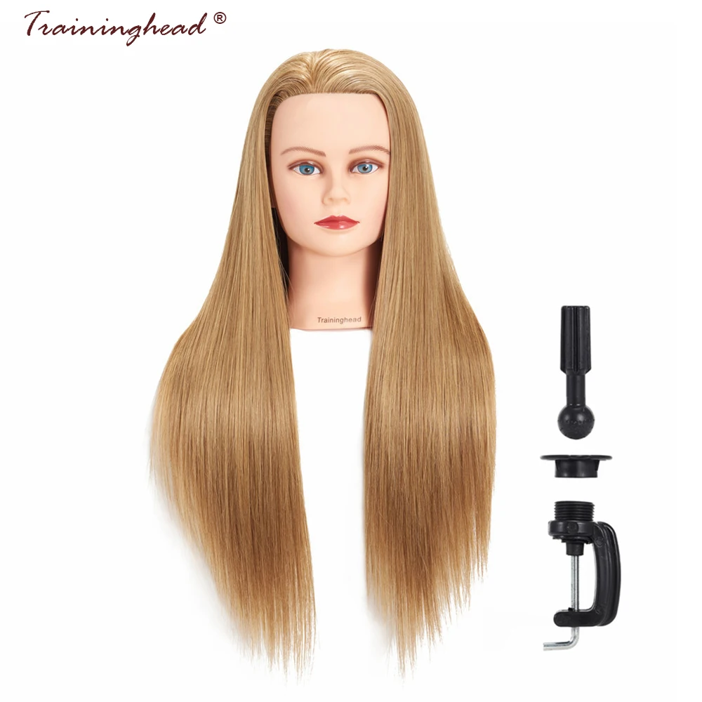 Traininghead 26 28" Hair Mannequin Head For Wigs Hairdressing Training