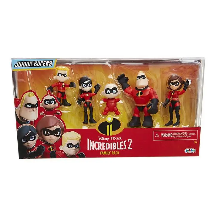 

5pcs/lot The Incredibles 2 Super man Dash Parr Jack Parr Elastigirl PVC Action Figure Model Toys 4-10cm