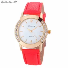 Brothertime C9 New Arrival Fashion Geneva Women Diamond Analog Leather Quartz Wrist Watch Watches #-090 Free shipping Wholesale