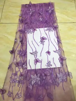 

French 3D Lace Fabric Green 2019 Latest African Mesh Tulle Lace Fabric Wine Nigerian Guipure Lace Fabric High Quality