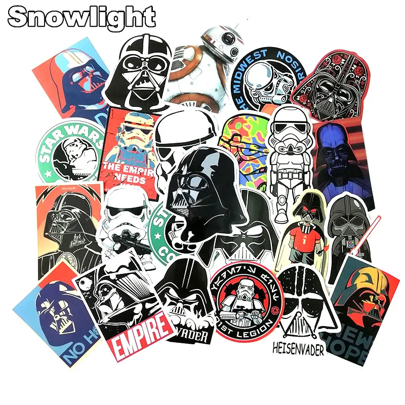 New 25Pcs/Set Gaffiti Cartoon Star Wars Stickers Luggage Laptop Skateboard Stickers Motorcycle Bike Guitar Fridge Stickers