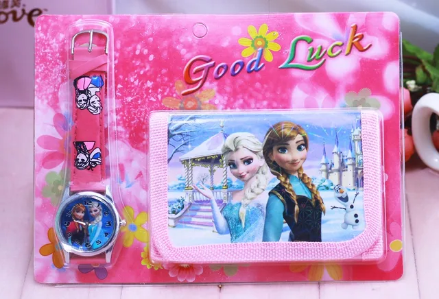 Fashion cartoon watch anna elsa kids watch and wallet purse wrist watch best gif Fashion cartoon watch anna elsa kids watch and wallet purse wrist watch best gif
