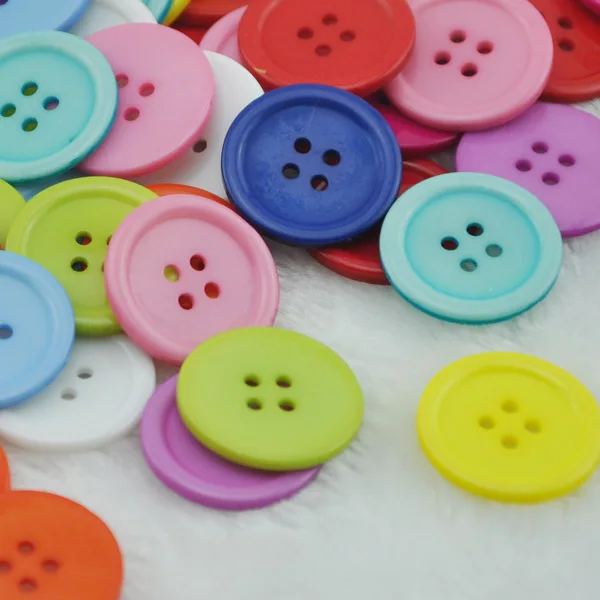 

50pcs 30mm Mix Color Overcoat Plastic Button 4 holes Craft Sewing PT127