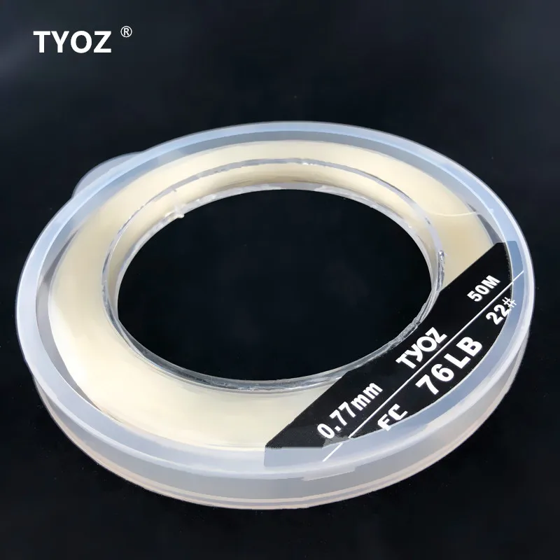 

TYOZ Brand NO.22# 76LB 100% fluorocarbon fishing line Carbon Fiber Leader Line Sea Fishing Line