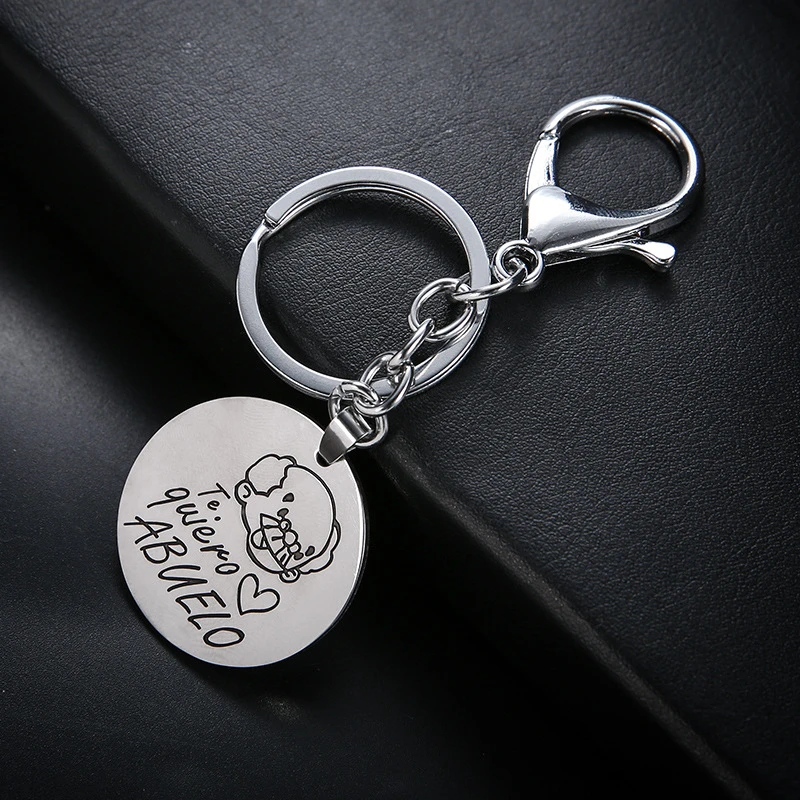 Новый модный брелок для ключей в подарок серебряная с надписью te quiero love abuelo