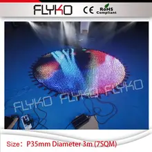 Высокое разрешение P3.5cm светодиодный занавес свет изображения вспышка Видео изображение дисплей круглый видео занавес
