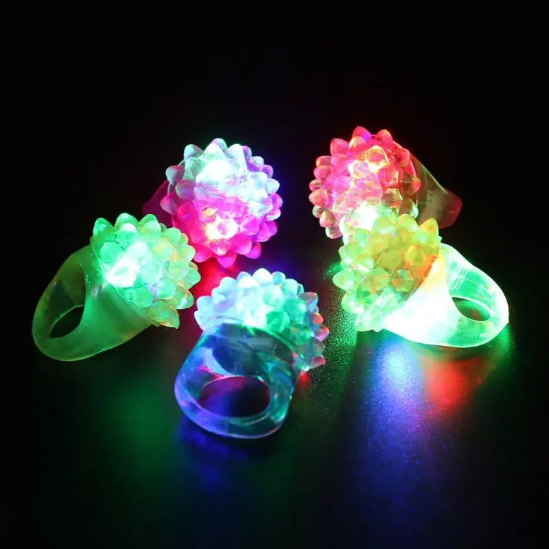 

36pcs Strawberry Flashing LED Light Up Toys Bumpy Rings Party Favors Supplies Glow Jelly Blinking Bulk