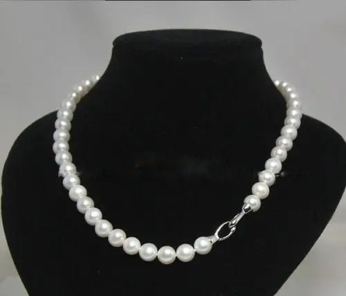 

FREE SHIPPING HOT sell new Style >>>>9-10mm 18inch AAA Akoya White Cultured Pearl Strand Necklace Handmade Family