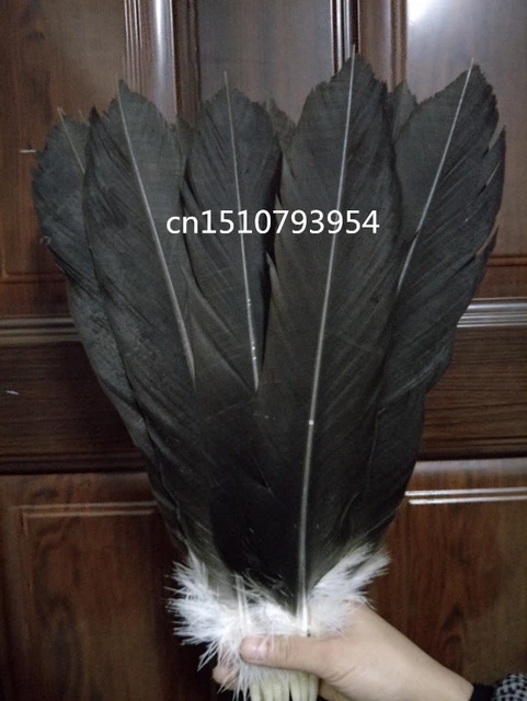 10Pcs/Lot Natural Eagle Feathers for Crafts 40-60cm/16-24 Big Black Feather  Decor Party Carnival accessories Plumes Decoration