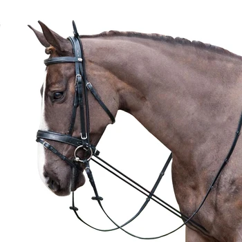 

3m Horse Reins Elastic Black Neck Stretcher Horse Riding Full Bridle Strape Rope Wear-resistant Equestrian Supplies