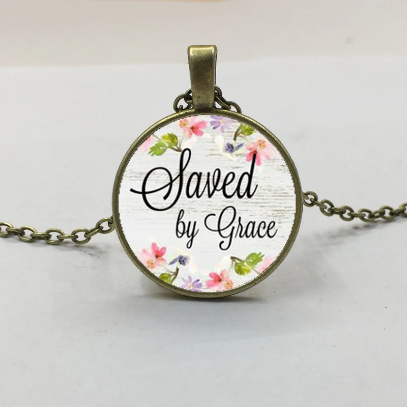 Ожерелье с надписью Save by GRACE подвеска Шарм подарок для нее верное ожерелье
