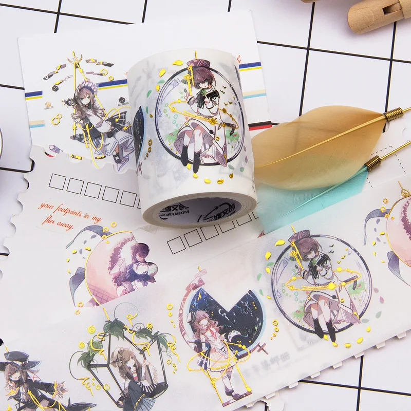 

1 pc Washi Tapes Girl Masking Tapes Decorative Adhesive School DIY Carton Anime Washi Tape Paper Scrapbooking Stickers