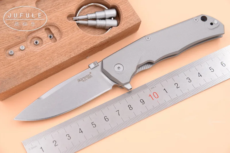 

JUFULE New Lionsteel TRE M390 carbon fiber / Titanium ball bearing Tactical Flipper folding camp outdoor EDC tool kitchen knife