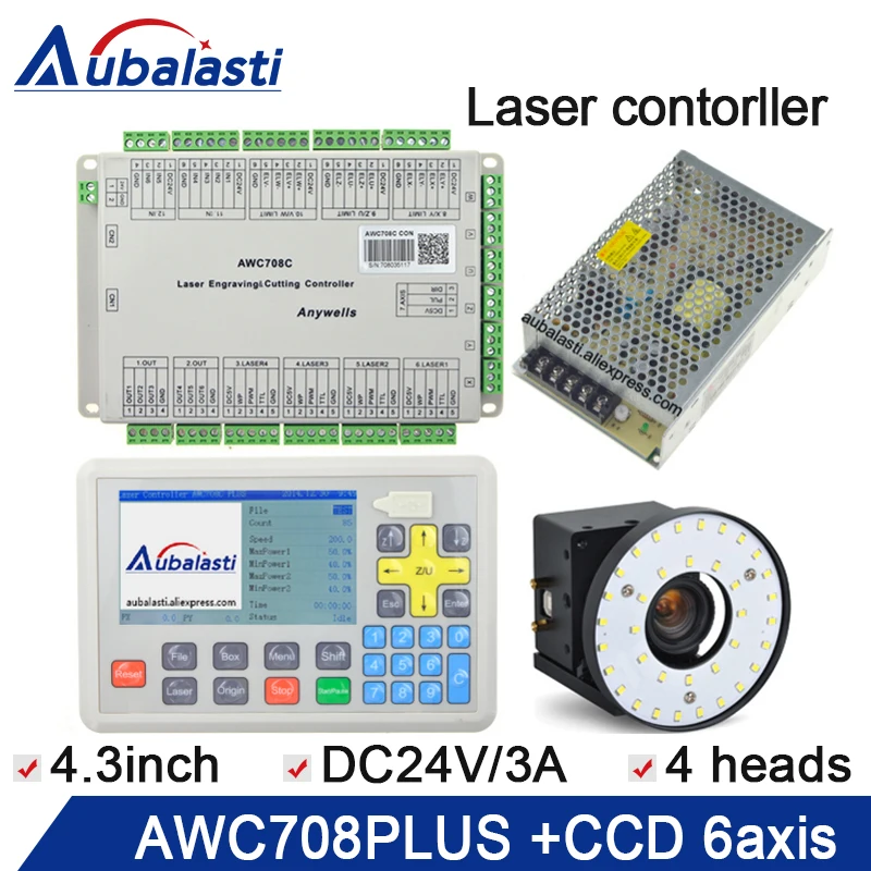 

CCD laser vision positioning system AWC708PLUS +CCD camera+double color Led lamp +power supply 24V3A 1PCS