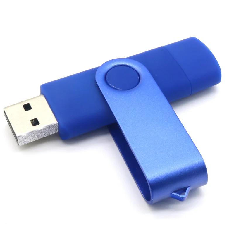 Флеш-накопитель OTG USB флеш-накопитель 128 Гб 64 Гб Память USB ключ смартфон Флешка cle USB флеш-накопитель в подарок - Цвет: Blue