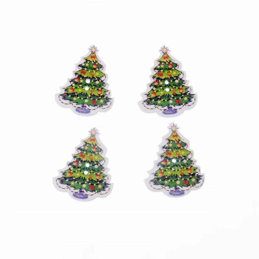 50 шт многоцветные 2 отверстия рождественские деревянные пуговицы для скрапбукинга - Цвет: F1985